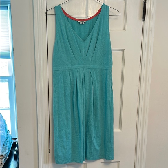 Boden Turquoise Empire Waist Sleeveless Dress, Size 8, EUC - Picture 1 of 4